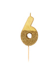 Gold Glitter Number Candle