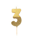 Gold Glitter Number Candle