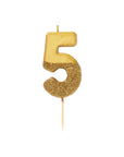 Gold Glitter Number Candle