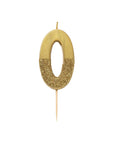 Gold Glitter Number Candle