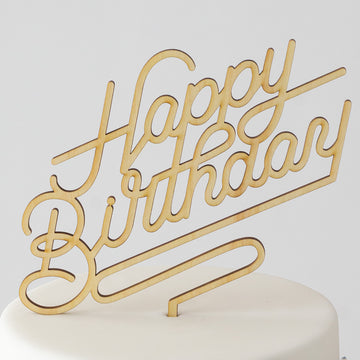 Happy Birthday Natural Cake Topper