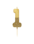 Gold Glitter Number Candle