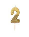 Gold Glitter Number Candle