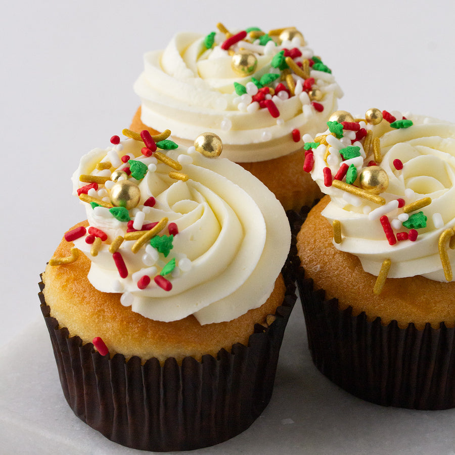 Christmas Sprinkle Cupcakes