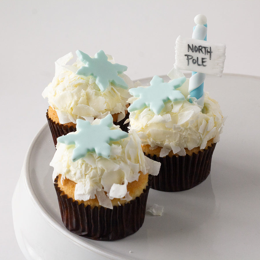 North Pole Coconut Cupcakes