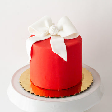 Red Velvet Christmas Bow Cake