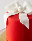 Red Velvet Christmas Bow Cake