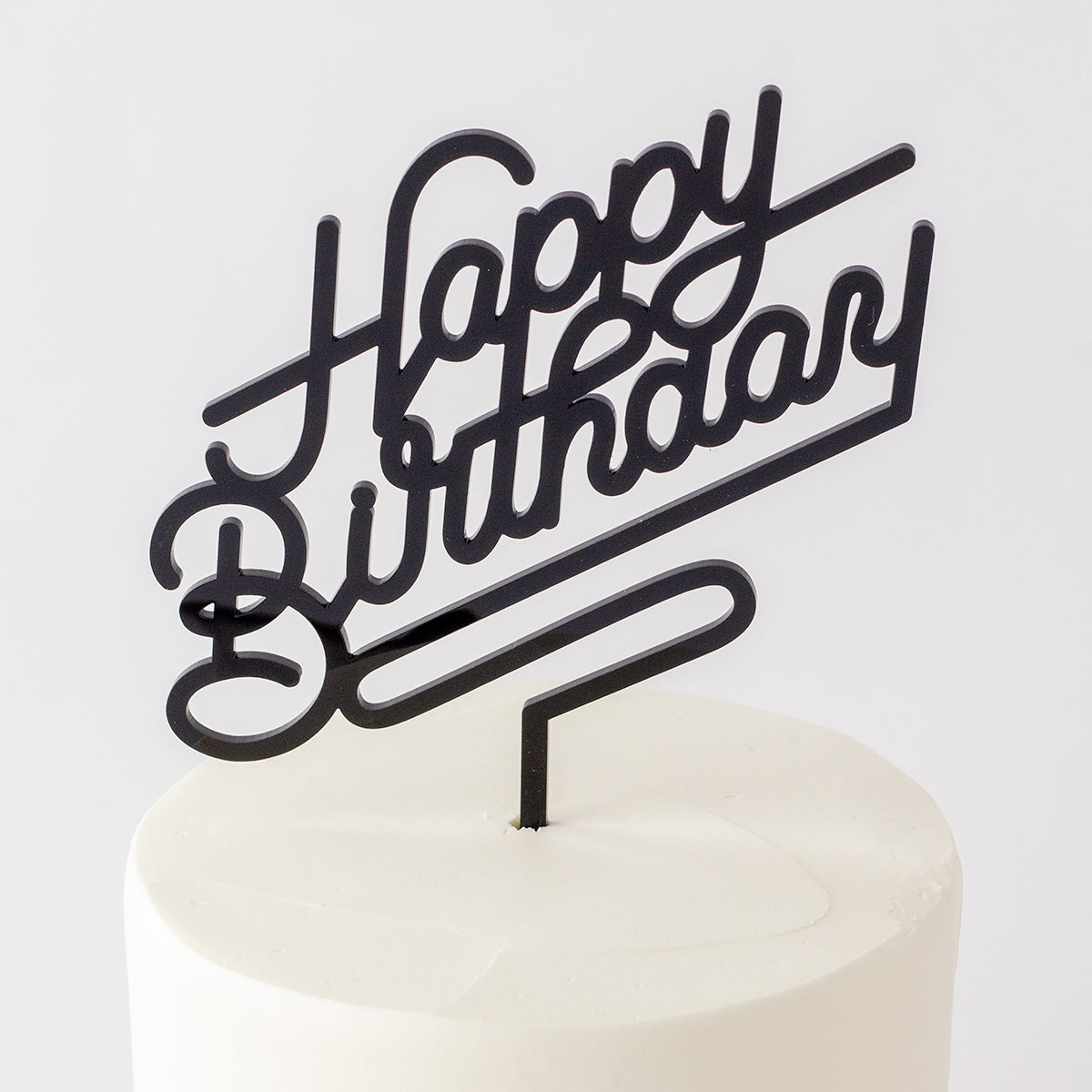 2PCS Black Happy Birthday Acrylic Cake Toppers - Reusable Party Decor, 5.9" Height, Versatile For Cakes & Desserts