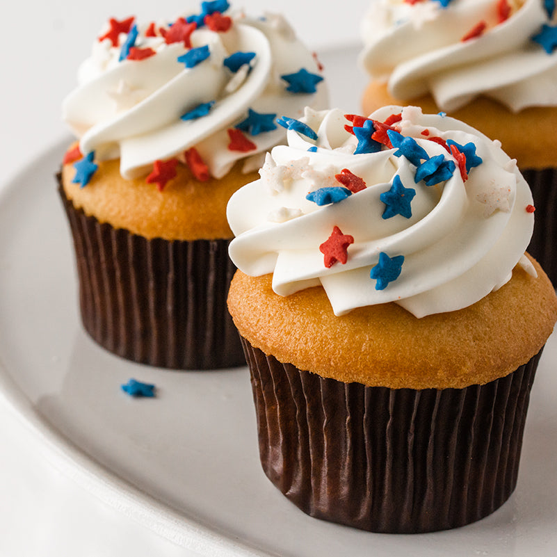 Fourth of July Mini Vanilla Cupcakes