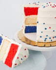 Red, White, and Blue Layer Cake