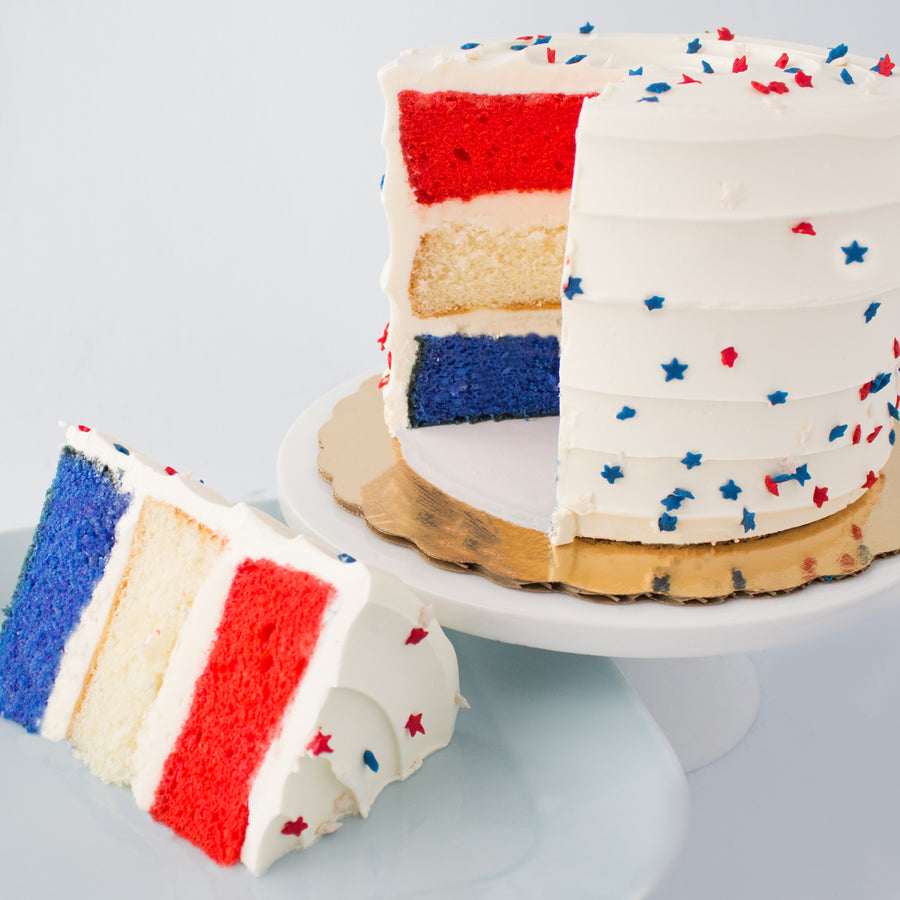 Red, White, and Blue Layer Cake