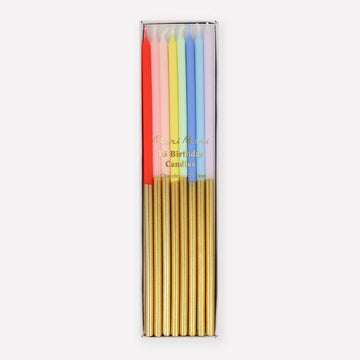 Gold Dipped Rainbow Candles
